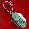 SILVER EMERALD (0.9CT) RHODIUM PLATED PENDANT