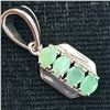 Image 2 : SILVER EMERALD (0.9CT) RHODIUM PLATED PENDANT