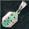 Image 4 : SILVER EMERALD (0.9CT) RHODIUM PLATED PENDANT