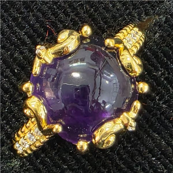 GOLD PLATED SILVER AMETHYST(3.6CT) GOLD RHODIUM