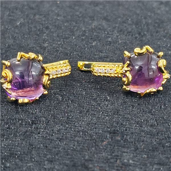 GOLD PLATED SILVER AMETHYST(6.3CT) GOLD RHODIUM