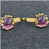GOLD PLATED SILVER AMETHYST(6.3CT) GOLD RHODIUM