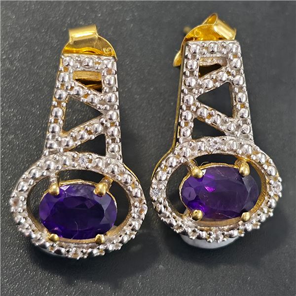 GOLD PLATED SILVER AMETHYST(2.1CT) GOLD RHODIUM