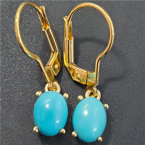 GOLD PLATED SILVER TURQUOISE SLEEPING BEAUTY