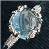 SILVER BLUE TOPAZ(3.1CT) RHODIUM PLATED RING