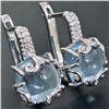 SILVER BLUE TOPAZ(6.2CT) RHODIUM PLATED EARRINGS
