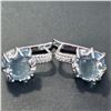 Image 2 : SILVER BLUE TOPAZ(6.2CT) RHODIUM PLATED EARRINGS