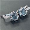 Image 3 : SILVER BLUE TOPAZ(6.2CT) RHODIUM PLATED EARRINGS