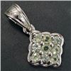 SILVER GREEN SAPPHIRE(0.75CT) RHODIUM PLATED