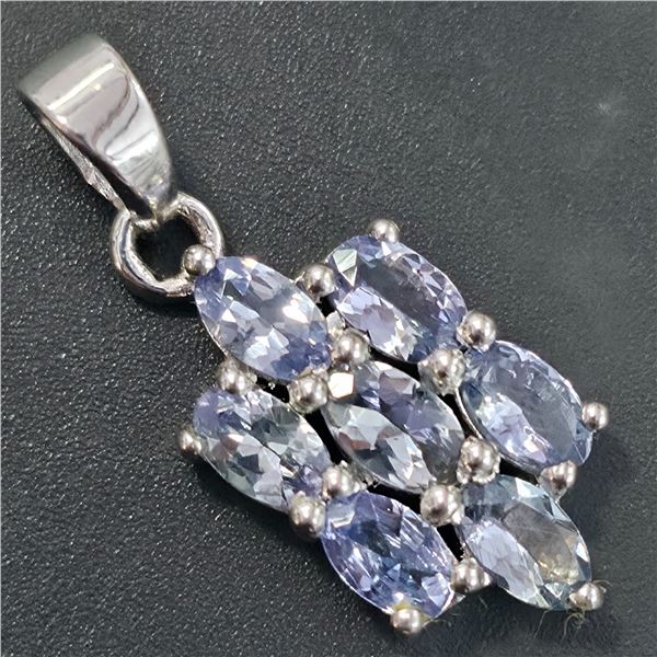 SILVER TANZANITE (1.35CT) RHODIUM PLATED PENDANT