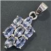 Image 3 : SILVER TANZANITE (1.35CT) RHODIUM PLATED PENDANT