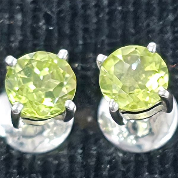 SILVER PERIDOT (0.8CT) RHODIUM PLATED EARRINGS
