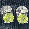 Image 2 : SILVER PERIDOT (0.8CT) RHODIUM PLATED EARRINGS