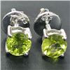 Image 3 : SILVER PERIDOT (0.8CT) RHODIUM PLATED EARRINGS