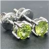 Image 5 : SILVER PERIDOT (0.8CT) RHODIUM PLATED EARRINGS
