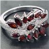 Image 3 : SILVER GARNET(2.25CT) RHODIUM PLATED RING