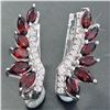 SILVER GARNET(2.3CT) RHODIUM PLATED EARRINGS