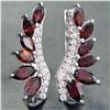 Image 2 : SILVER GARNET(2.3CT) RHODIUM PLATED EARRINGS