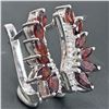 Image 3 : SILVER GARNET(2.3CT) RHODIUM PLATED EARRINGS