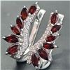 Image 4 : SILVER GARNET(2.3CT) RHODIUM PLATED EARRINGS