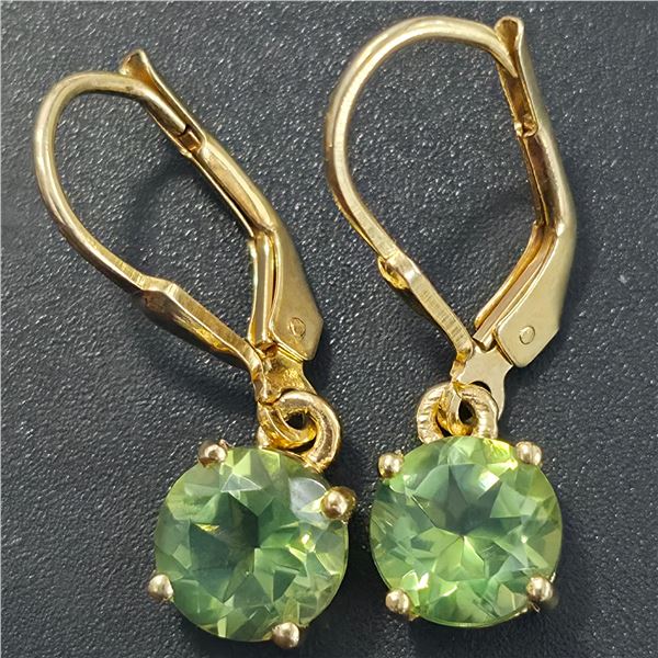 GOLD PLATED SILVER GREEN QUARTZ(1.8CT) GOLD