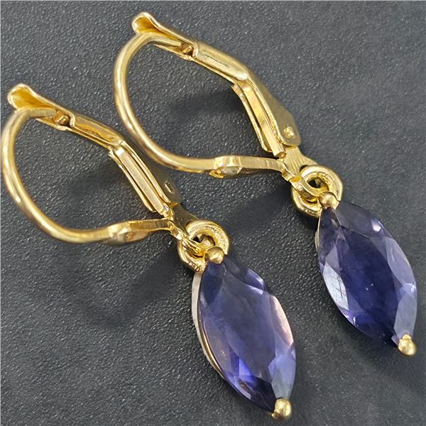GOLD PLATED SILVER IOLITE(2.7CT) GOLD RHODIUM