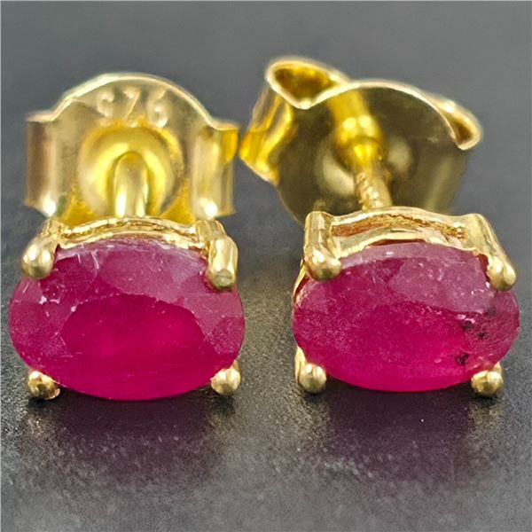 GOLD PLATED SILVER RUBY (0.9CT) GOLD RHODIUM