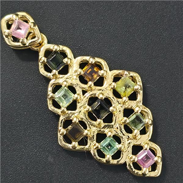 GOLD PLATED SILVER TOURMALINE(1.35CT) GOLD