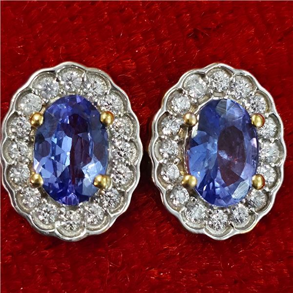 GOLD PLATED SILVER TANZANITE WHITE TOPAZ(1.1CT)