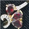 GOLD PLATED SILVER GARNET CZ(1.4CT) GOLD RHODIUM