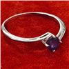Image 3 : SILVER AMETHYST(0.5CT) RHODIUM PLATED RING