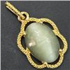 GOLD PLATED SILVER CATS EYE(8.1CT) GOLD RHODIUM