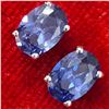 Image 3 : SILVER TANZANITE(1.8CT) RHODIUM PLATED EARRINGS