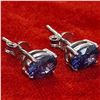 Image 4 : SILVER TANZANITE(1.8CT) RHODIUM PLATED EARRINGS