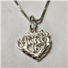 SILVER HEART SHAPE 19" NECKLACE