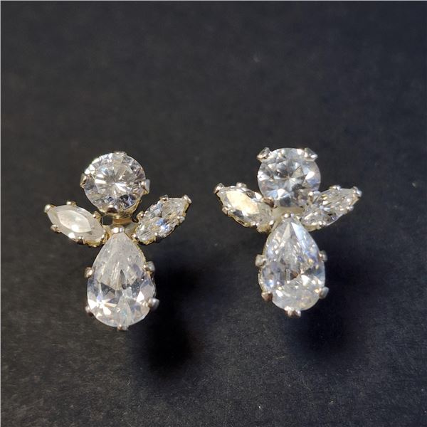 SILVER CUBIC ZIRCONIA EARRINGS