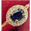 10K YELLOW GOLD 2.02G 0.4CT SAPPHIRE & MOISSANITE