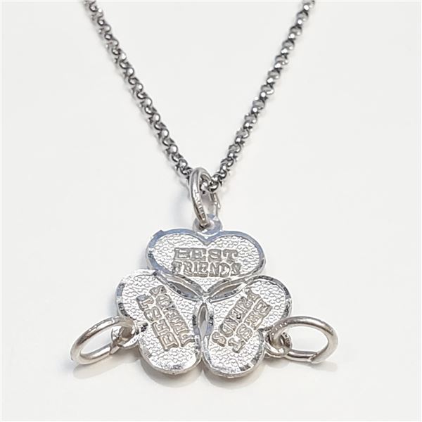 SILVER 3 SEPARATABLE FRIEND 18" NECKLACE