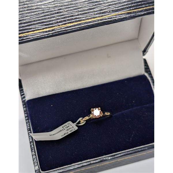 10K YELLOW GOLD 2.08G LAB PINK DIAMOND 0.5CT RING