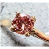 Image 3 : 10K YELLOW GOLD 2.08G LAB PINK DIAMOND 0.5CT RING