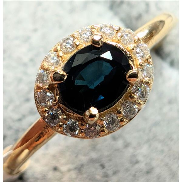 10K YELLOW GOLD 1.86G SAPPHIRE 0.4 & DIAMOND
