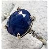 Image 2 : 10K WHITE GOLD 1.65G BLUE SAPPHIRE 1.2CT & LAB
