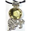 SILVER 24.5G LEMON QUARTZ 30CT NECKLACE