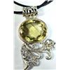 Image 2 : SILVER 24.5G LEMON QUARTZ 30CT NECKLACE