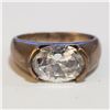 SILVER CUBIC ZIRCONIA RING (~SIZE 8)(WEIGHT 5.85G)