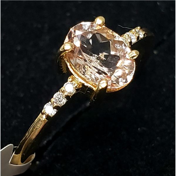 10K YELLOW GOLD MORGANITE(1CT) DIAMOND