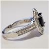 Image 2 : SILVER SAPPHIRE CUBIC ZIRCONIA RING (~SIZE 7)