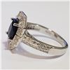 Image 3 : SILVER SAPPHIRE CUBIC ZIRCONIA RING (~SIZE 7)