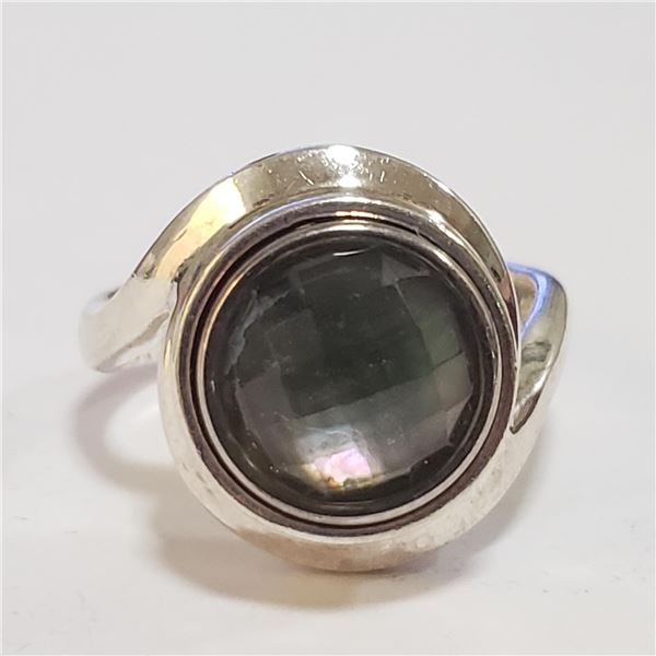 SILVER GENUINE GEMSTONE RING (~SIZE 8)