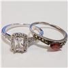 Image 2 : SILVER LOT OF2 GARNET MARCASITE RING(WEIGHT 4.05G)